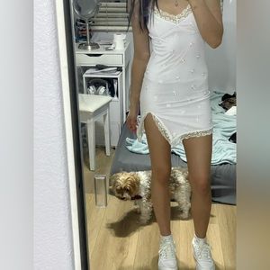 White Floral Mini Dress